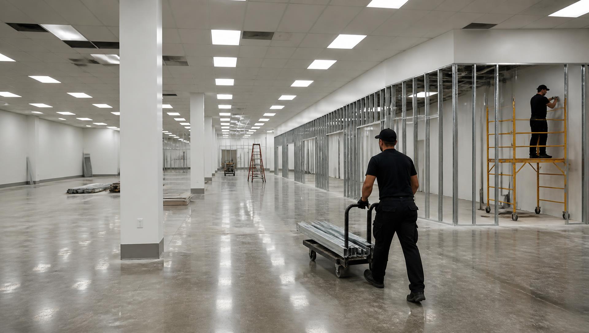 Commercial retail interior under renovation in Toronto